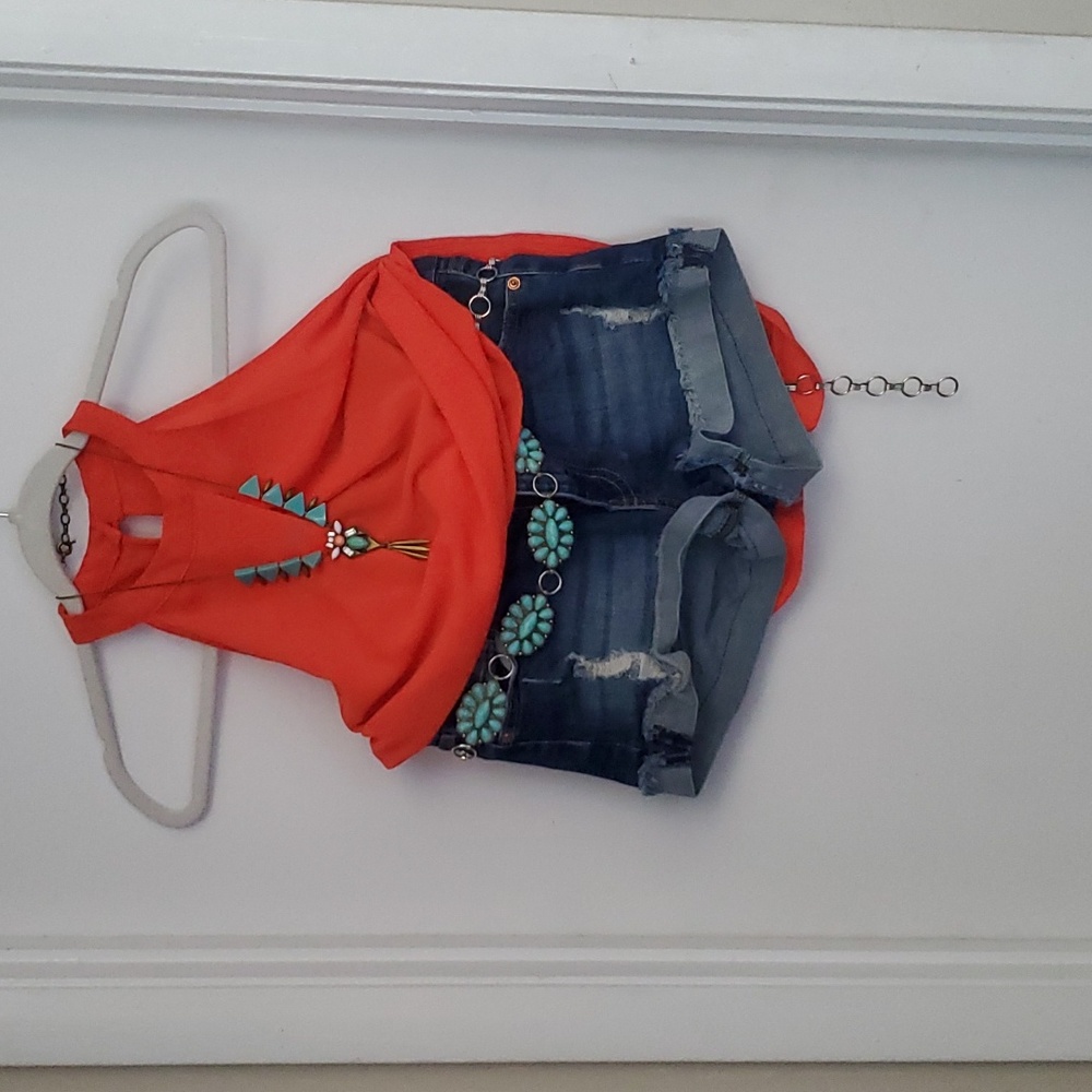 Set jeans shorts and shirt